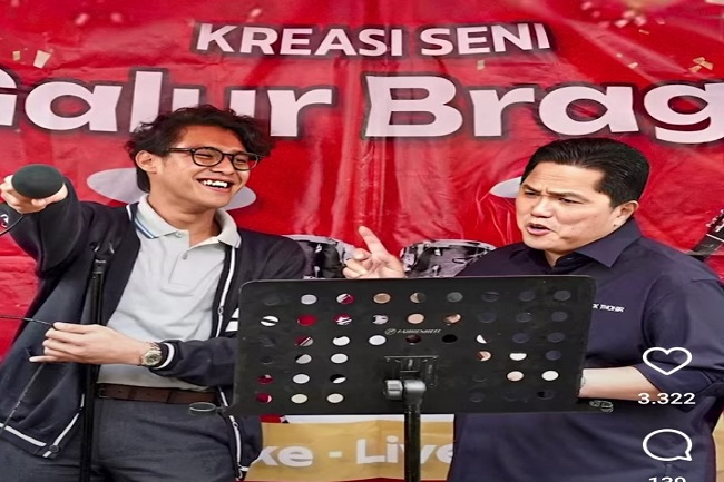 Pecah Barudak!  Momen Menteri Erick Nyanyi “Mau Dibawa Kemana” Bareng Ardhito